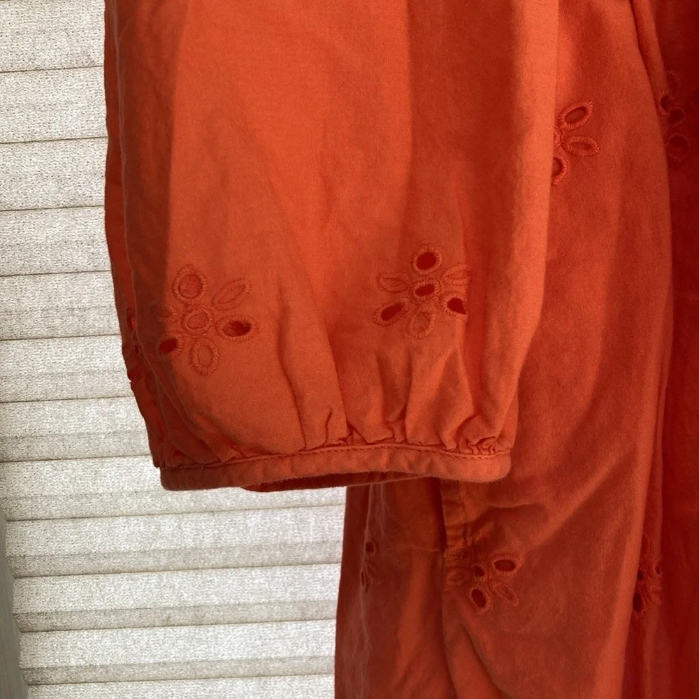 Universal Thread cotton eyelet long-sleeve orange dress XL - Picture 6 of 12